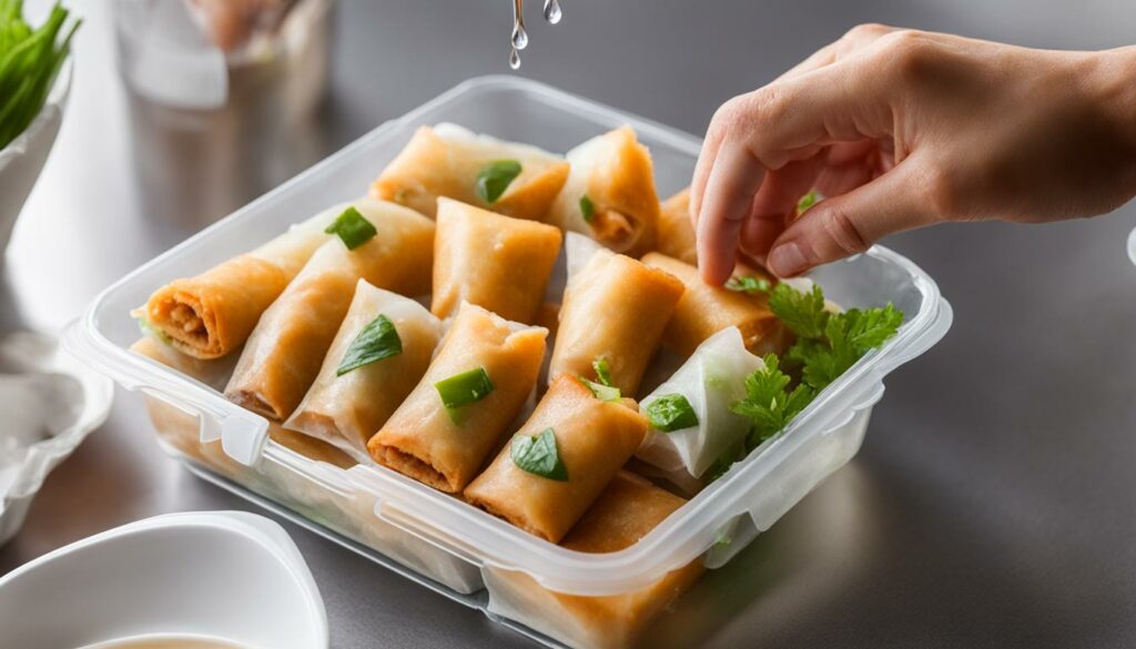 storing spring rolls